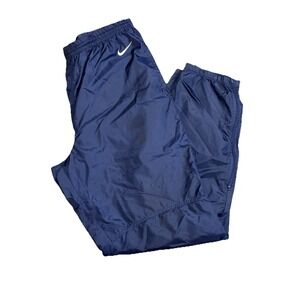Vintage 90s Nike Track Pants Size L Blue Swoosh Essential Y2K Skater Lightweight